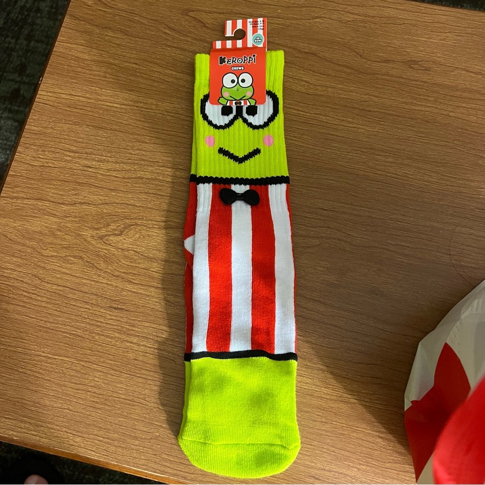 Sanrio Keroppi Crew Socks Bow Tie